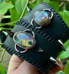 Bracelet cuir Labradorite