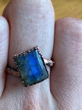 Bague Labradorite carré 6