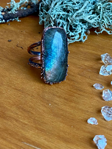 Bague Labradorite rectangle 6.5