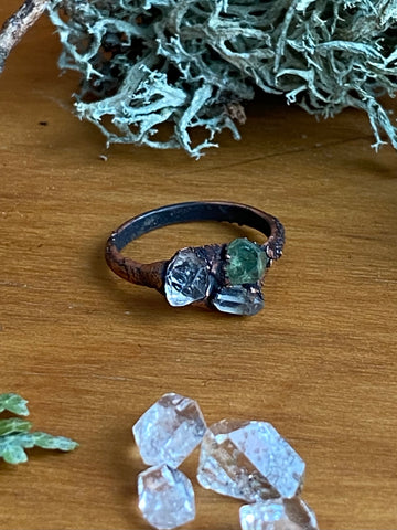 Bague trio Quartz et Garnite 4