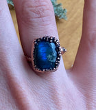 Bague Labradorite carré 5.5