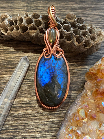 Pendantif Labradorite et Opal