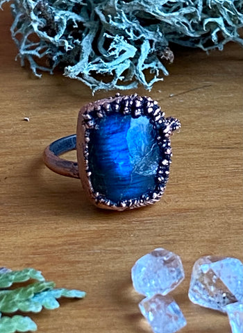 Bague Labradorite carré 5.5