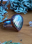 Bague goutte Labradorite 6.5