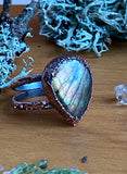 Bague goutte Labradorite 6.5