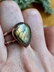 Bague goutte Labradorite 6.5