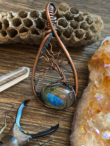 Pendantif arbre de vie avec Opal