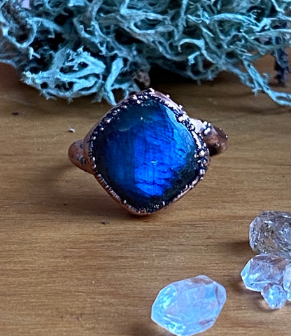 Bague Labradorite losange 7