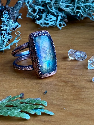 Bague Labradorite rectangle 6.5