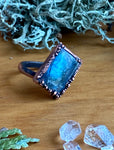 Bague Labradorite carré 5.5